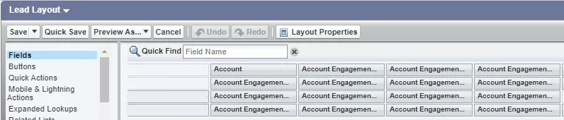 Field names in Account Engagement hover over