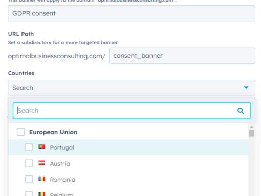 HubSpot country select for consent banner locations
