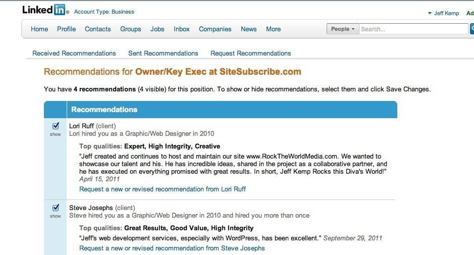 Quick Tip: Moving a LinkedIn Recommendation from one company to another