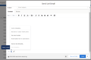 Send list emails lightning builder